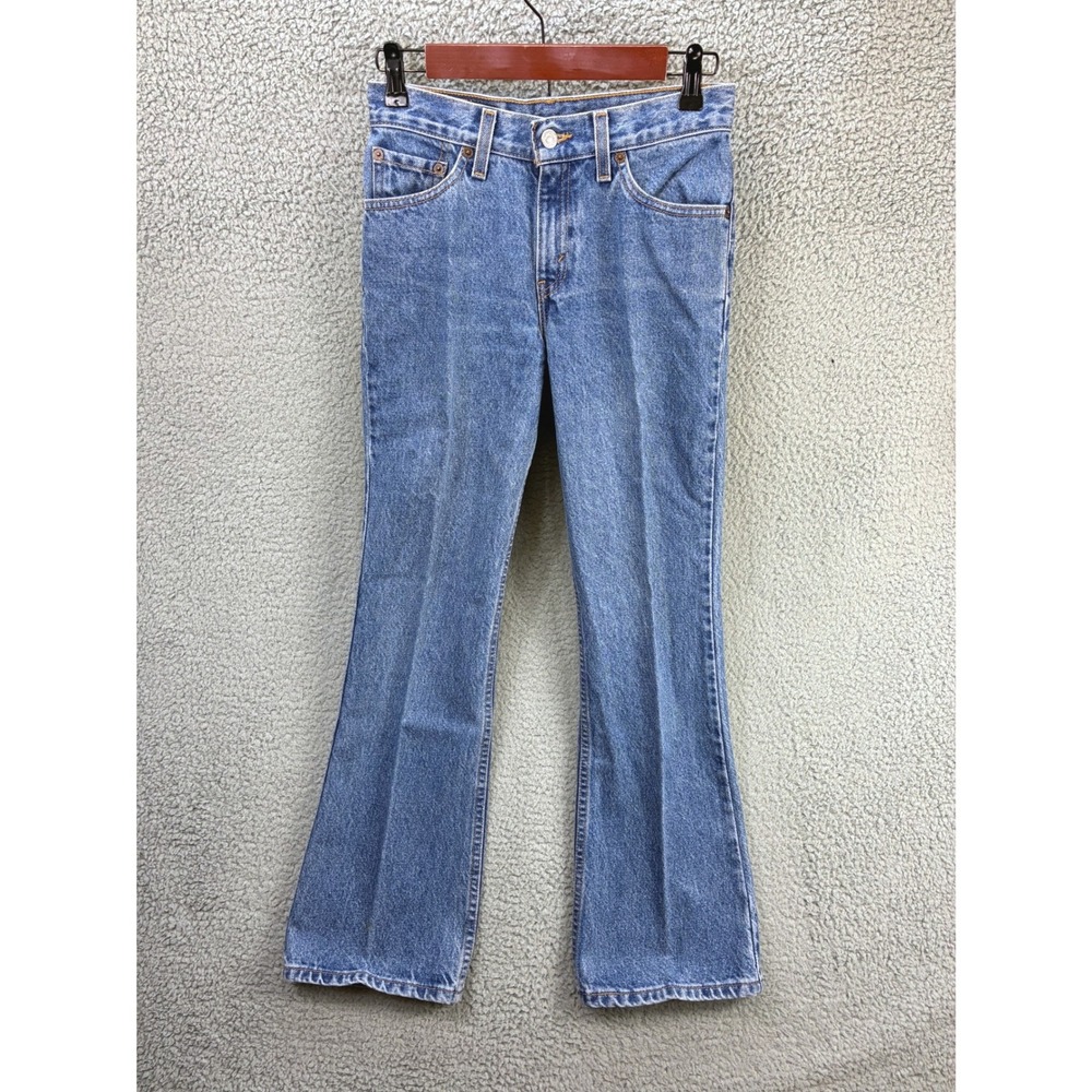 Levi's 517 Slim Fit Bootcut Jeans Womens 3 JR Short Light Wash Blue Vintage 90s